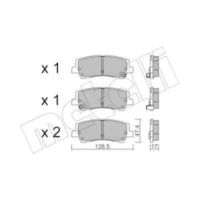 Billede af METELLI 22 1184 0 Bremseklodser med akustisk advarsel for slid