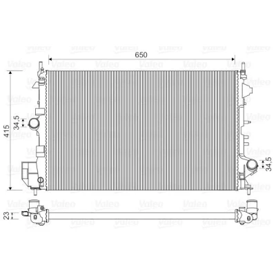 Billede af VALEO 734981 Radiator Aluminium 650 403 23 med kølemiddelregulator Mekanisk fuget køleripper OPEL: Vectra C Caravan, CC, Sedan