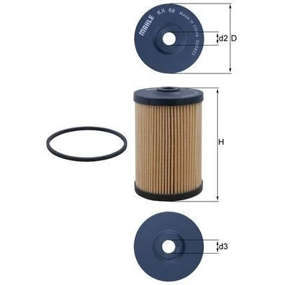 Billede af MAHLE ORIGINAL KX 68D Brændstoffilter Filterindsats MERCEDES BENZ: T2/L Ladvogn/Chassis, LK/LN2, T2/LN1 Tippelad