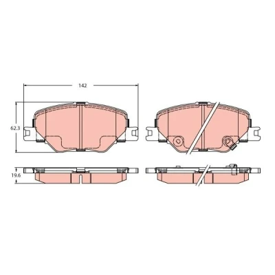 Billede af TRW GDB2424 Bremseklodser med akustisk advarsel for slid OPEL: Insignia B Sports Tourer, Grand Sport