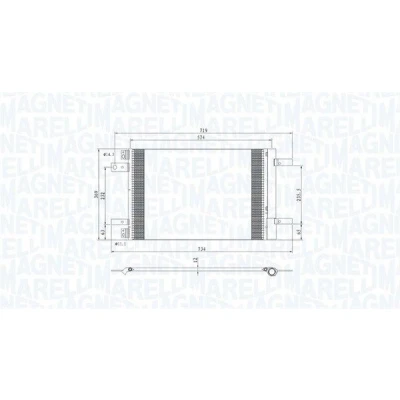 Billede af MAGNETI MARELLI 350203766000 Kondensator med tørrer 574x369x12 369 574 12 PEUGEOT: 308 I SW, SW 2, II Hatchback, CITROËN: Jumpy III Van