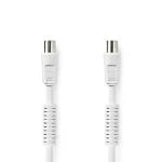 Billede af Coax Cable IEC (Coax) han Hun Nikkelplateret 75 Ohm Dobbelt afskærmet 2.00 m Runde PVC Hvid Blister