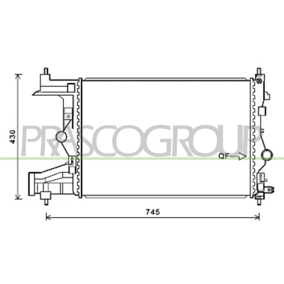 Billede af PRASCO OP416R006 Radiator Aluminium 580 388 31 med lynkobling Loddet køleripper