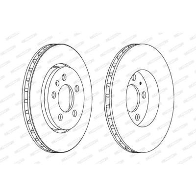 Billede af FERODO PREMIER Coat+ disc DDF1154C Bremseskiver 256 22 5 ventileret coatet med skruer VOLKSWAGEN: Golf 4, Bora Sedan, 4 Variant, AUDI: TT Coupe