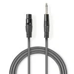 Billede af Ubalanceret Lydkabel XLR 3 Pin Hunstik 6.35 mm Hanstik Nikkelplateret 3.00 m Runde PVC Mørkegrå Kartonhylster