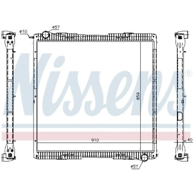 Billede af NISSENS 67292 Radiator Aluminium 859 910 40 med ramme Loddet køleripper