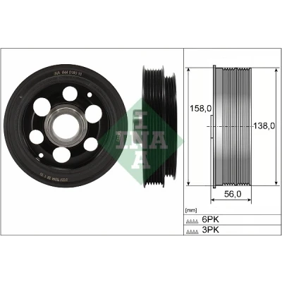 Billede af INA 544 0180 10 Remskive Krumtapaksel 158 FORD: Mondeo 5 Kombi