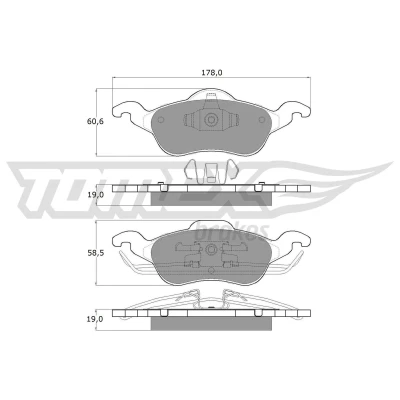 Billede af TOMEX brakes TX 12 17 Bremseklodser foraksel FORD: Focus Mk1 Hatchback, Stationcar, Sedan