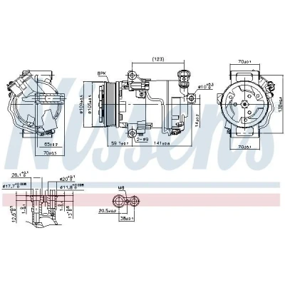 Billede af NISSENS 890006 Kompressor CVC 12 PAG 46 R 134a OPEL: Zafira B, Astra H Caravan, GTC