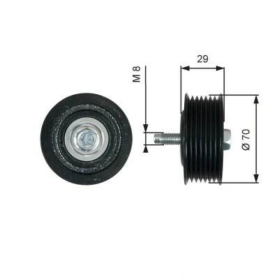 Billede af GATES FleetRunner Micro V Kit T36773 Remstrammerhjul med riller NISSAN: Qashqai / Qashqai+2 I, MICRA 3