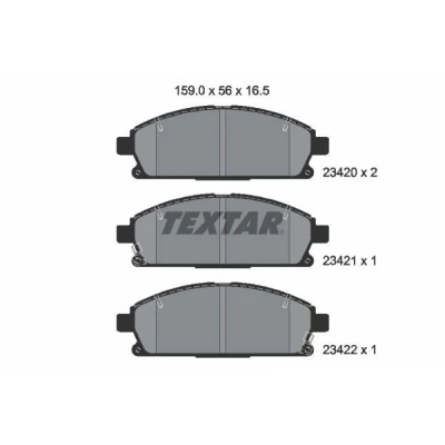 Billede af TEXTAR 2342001 Bremseklodser med akustisk advarsel for slid NISSAN: X Trail