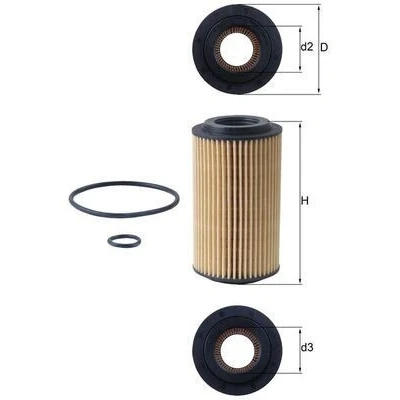Billede af MAHLE ORIGINAL OX 153D4 Oliefilter Filterindsats CHRYSLER: PT Cruiser Stationcar