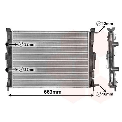 Billede af VAN WEZEL 43002307 Radiator Aluminium 590 456 34 Mekanisk fuget køleripper RENAULT: MEGANE 2 Kombi, Coupe Cabriolet, Stufenheck