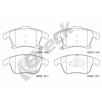 Billede af BRECK 22269 00 701 Bremseklodser med akustisk advarsel for slid FORD: S Max Mk2, Mondeo 5 Kombi,