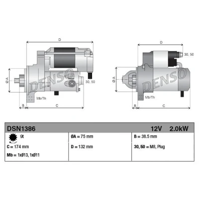 Billede af DENSO DSN1386 Starter 12 2,0 9 HONDA: CR V 3