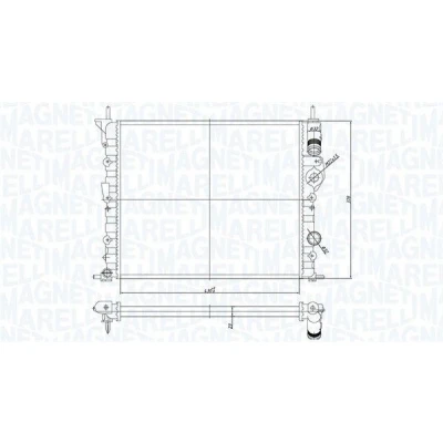 Billede af MAGNETI MARELLI 350213194700 Radiator 430 378 23 Mekanisk fuget køleripper RENAULT: Scénic 1, CLIO 2