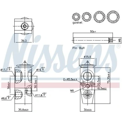Billede af NISSENS 999448 Ekspansionsventil FORD: Transit Custom V362 Bus, Connect V408 Van