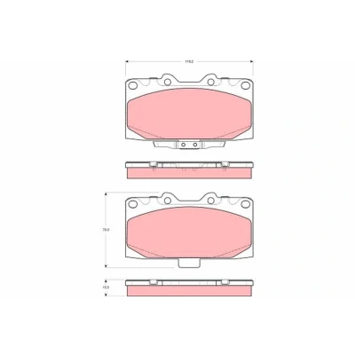Billede af TRW GDB3307 Bremseklodser med akustisk advarsel for slid SUBARU: Impreza I Sedan, II Stationcar, Forester I, NISSAN: 300ZX Coupe