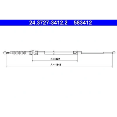 Billede af ATE 24.3727 3412.2 Håndbremsekabel 1717 SKODA: Octavia 3 Combi, Schrägheck