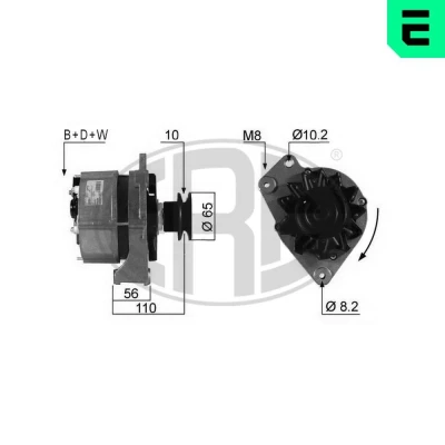 Billede af ERA 210339A Generator 14V 65A VOLKSWAGEN: Transporter 4 Bus, GOLF 2, 4, AUDI: 100 C4 Sedan, 80 B4 C3 Sedan