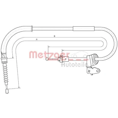 Billede af METZGER 10.4304 Håndbremsekabel bagved til højre 1435/1294 Skivebremse COFLE MINI: Hatchback