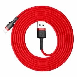 Billede af Baseus Cafule hårdført vævet Lightning kabel 2m Rød