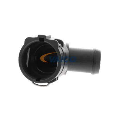 Billede af VAICO V10 3535 Kølemiddelflange plastik Motorkøler, nede med pakning fastgørelsesbøjle SKODA: Octavia 3 Combi, SEAT: Leon III ST