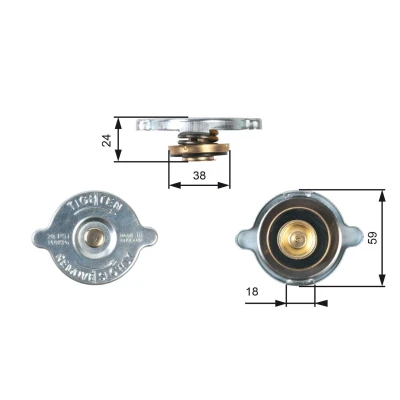 Billede af GATES RC125 Kølerdæksel 59 1,4