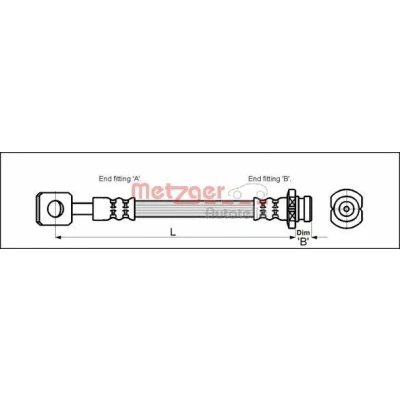 Billede af METZGER 4110602 Bremseslange 424