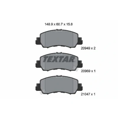 Billede af TEXTAR 2094901 Bremseklodser med akustisk advarsel for slid MITSUBISHI: Eclipse Cross