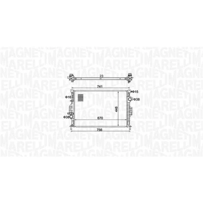 Billede af MAGNETI MARELLI 350213157700 Radiator 670 448 23 Mekanisk fuget køleripper VOLVO: V70 2, 3, XC60 I, FORD: S Max Mk1, FOCUS MONDEO 4 Turnier