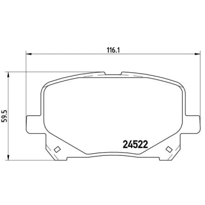 Billede af BREMBO P 83 100 Bremseklodser Ekskl. slidadvarselskontakt uden tilbehør TOYOTA: Previa / Estima II