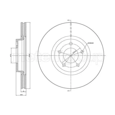Billede af METELLI Bremseskive MAZDA: 3 Hatchback 320,0mm 28,0mm 5 ventileret 23 1417C Bremseskiver, Skivebremser