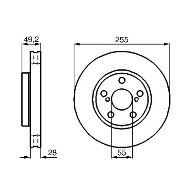 Billede af BOSCH 0 986 478 858 Bremseskiver 255 28 5 100 ventileret, indvendigt ventileret olieret TOYOTA: Carina E Sedan, Hatchback
