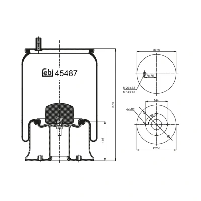 Billede af FEBI BILSTEIN 45487 Fjerbælg, luftaffjedring