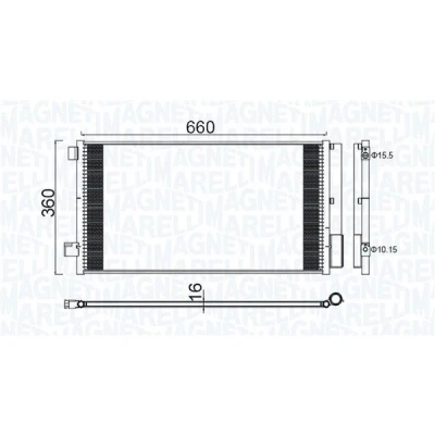 Billede af MAGNETI MARELLI 350203100400 Kondensator med tørrer 660x360x12 360 660 12