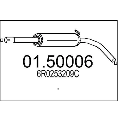 Billede af MTS 01.50006 Midterste Lyddæmper 950 VOLKSWAGEN: Polo V Hatchback, SEAT: Ibiza 4