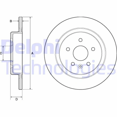 Billede af DELPHI BG4760C Bremseskiver 288 12 5 fuldstændigt coatet ubehandlet uden hjullejer, ABS sensorring OPEL: Astra K Sports Tourer, Hatchback