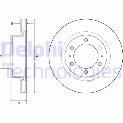 Billede af DELPHI BG4925C Bremseskiver 319 28 6 ventileret coatet ubehandlet uden hjullejer, ABS sensorring TOYOTA: HILUX 3 Pritsche/Fahrgestell (KUN1, TGN3