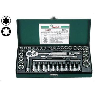 Billede af HANS 3640T Topsæt 40 Sekskant, Torx, Torx TR 3/8