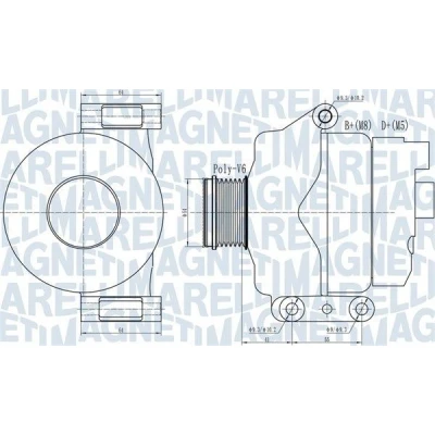 Billede af MAGNETI MARELLI 063732132010 Generator 14V 120A FIAT: Punto III Hatchback, Evo Grande Hatchback