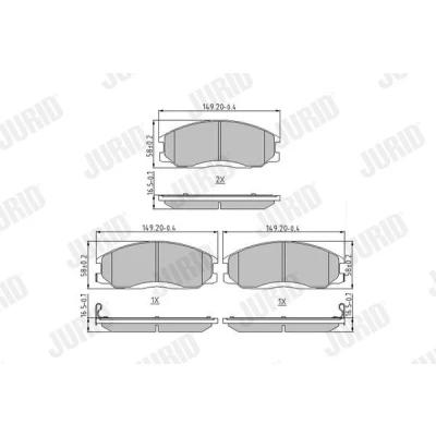 Billede af JURID 572453J Bremseklodser med akustisk advarsel for slid uden tilbehør SSANGYONG: Rexton / 2, Kyron, W, HYUNDAI: H 1 Cargo, Santa Fe I