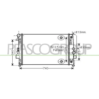 Billede af PRASCO ME909R001 Radiator Aluminium 651mm 398mm 32mm Loddet køleripper MERCEDES BENZ: Vito Bus