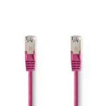Billede af Cat 5e kabel SF/UTP RJ45 (8P8C) Hanstik 3.00 m Runde PVC Pink Plastikpose