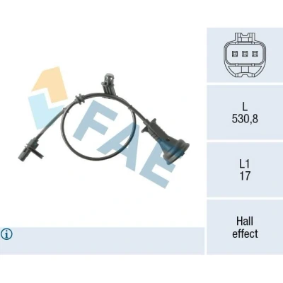 Billede af FAE 78566 ABS Sensor Hall princip 3 531 MERCEDES BENZ: A klasse