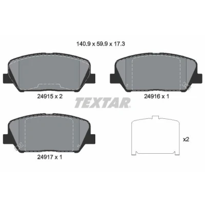 Billede af TEXTAR 2491501 Bremseklodser med akustisk advarsel for slid tilbehør KIA: cee‘d II Sportswagon, Pro Hatchback, Hatchback