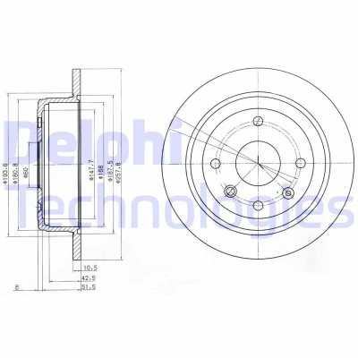 Billede af DELPHI BG4091 Bremseskiver 258 11 4 fuldstændigt olieret ubehandlet uden hjullejer, ABS sensorring CHEVROLET: Lacetti Hatchback