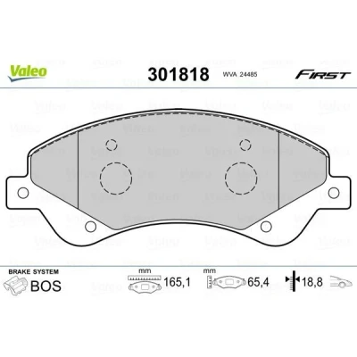 Billede af VALEO 301818 Bremseklodser FIRST foraksel Ekskl. slidadvarselskontakt uden anti knirke plade FORD: Transit Mk6 Bus, Van
