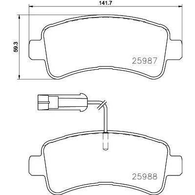 Billede af BREMBO P 61 130 Bremseklodser Inkl. slidadvarselskontakt med tilbehør FIAT: Ducato III Ladvogn / Chassis, Bus, Van