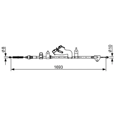 Billede af BOSCH 1 987 482 657 Håndbremsekabel 1693mm TOYOTA: Yaris III Hatchback
